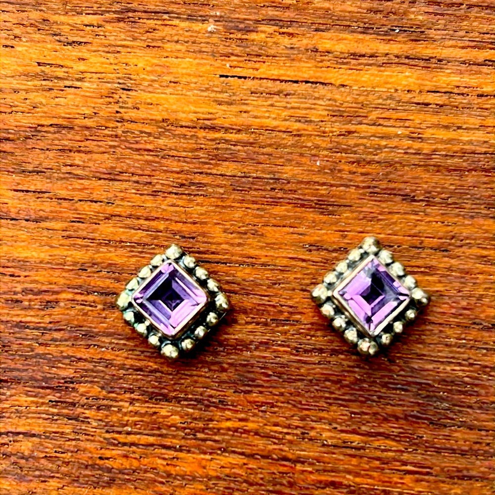 Nicky Butler amethyst and 925 sterling silver earrings
